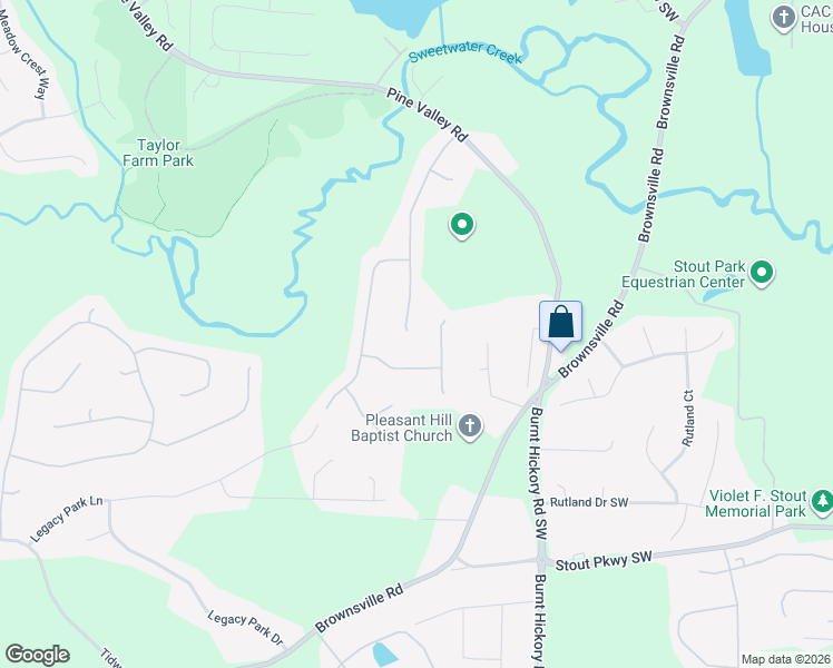 map of restaurants, bars, coffee shops, grocery stores, and more near 495 Winter Park Lane in Powder Springs