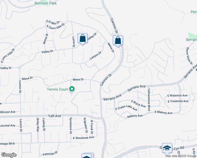 map of restaurants, bars, coffee shops, grocery stores, and more near 9622 Loma Street in Villa Park