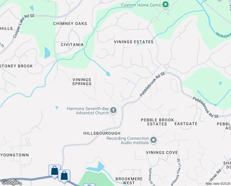map of restaurants, bars, coffee shops, grocery stores, and more near 630 Denali Drive in Mableton