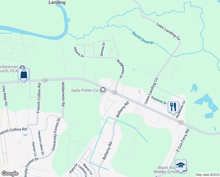 map of restaurants, bars, coffee shops, grocery stores, and more near 997 South Carolina 90 in Conway