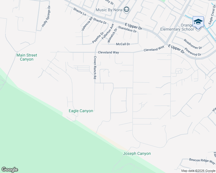 map of restaurants, bars, coffee shops, grocery stores, and more near 976 Crown Ranch Road in Corona