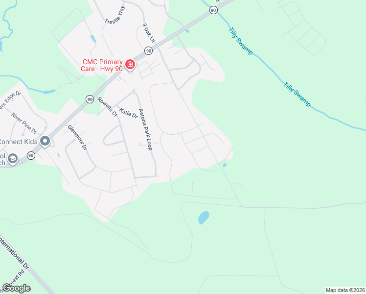 map of restaurants, bars, coffee shops, grocery stores, and more near 3320 Candytuft Drive in Conway