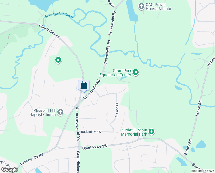 map of restaurants, bars, coffee shops, grocery stores, and more near 5411 Milling Court in Powder Springs