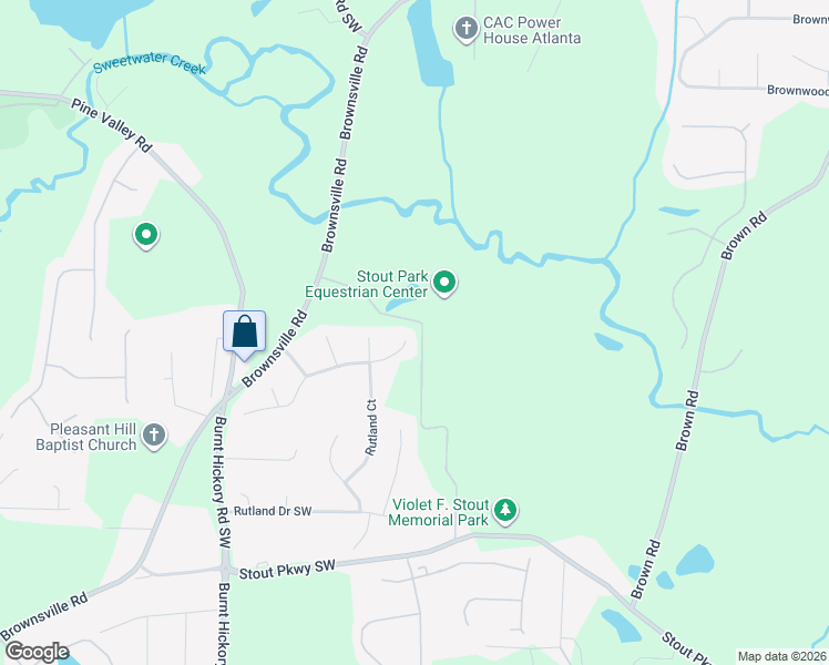 map of restaurants, bars, coffee shops, grocery stores, and more near 5802 Millers Pond Lane in Powder Springs