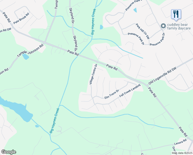 map of restaurants, bars, coffee shops, grocery stores, and more near 2277 Shady Maple Trail in Loganville