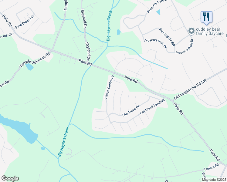 map of restaurants, bars, coffee shops, grocery stores, and more near 2277 Shady Maple Trail in Loganville