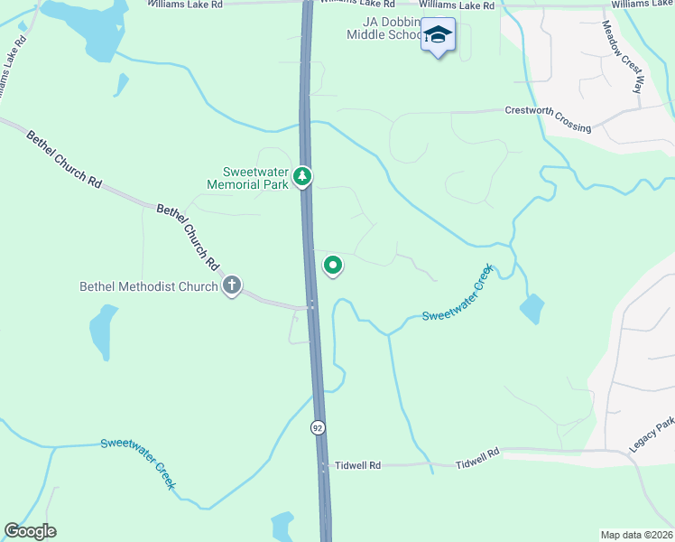 map of restaurants, bars, coffee shops, grocery stores, and more near 57 Marvin Park in Powder Springs