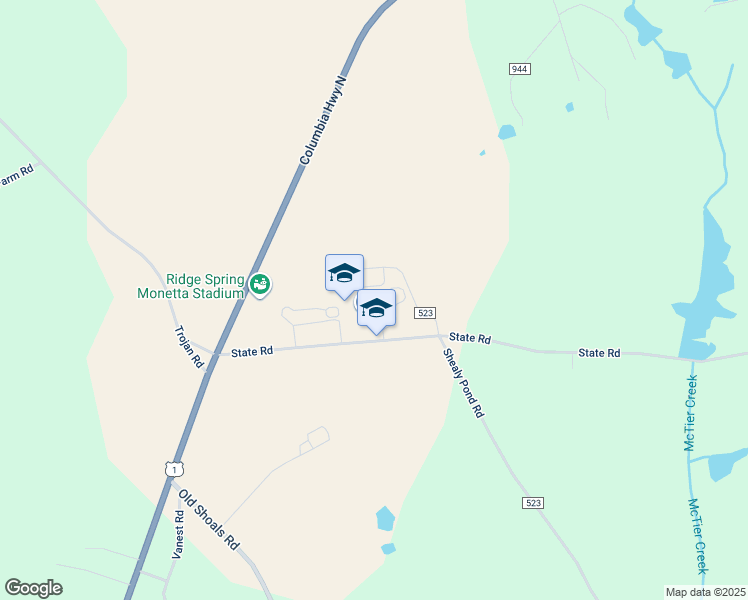 map of restaurants, bars, coffee shops, grocery stores, and more near 10 J P Kneece Drive in Monetta