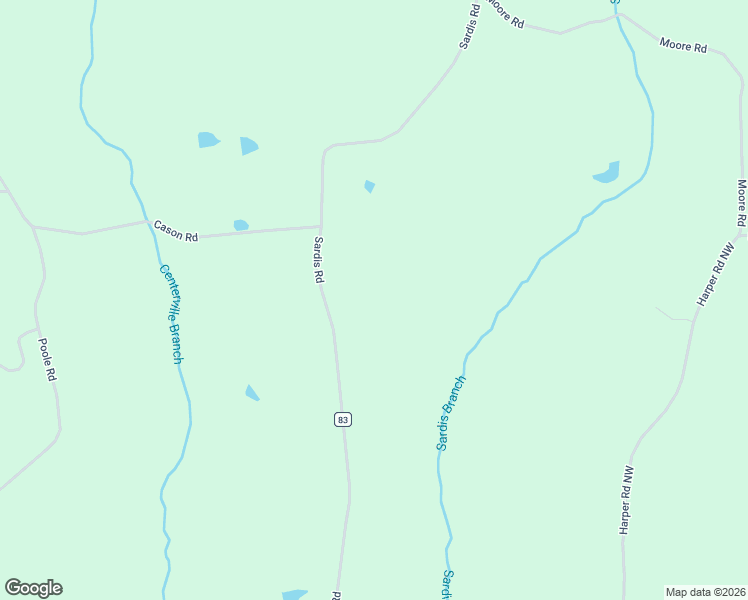 map of restaurants, bars, coffee shops, grocery stores, and more near 1044 Sardis Road in Rayle