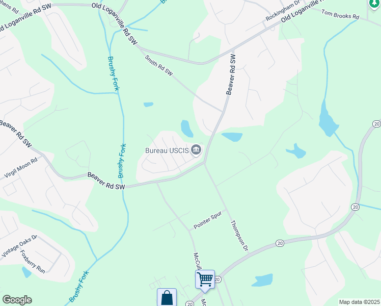 map of restaurants, bars, coffee shops, grocery stores, and more near 4423 Grove Lake Court in Loganville