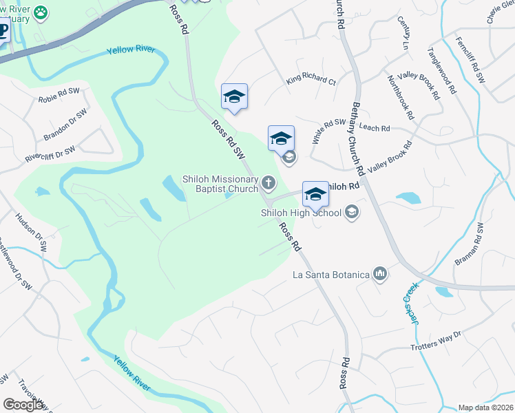 map of restaurants, bars, coffee shops, grocery stores, and more near 2495 Ross Road in Snellville