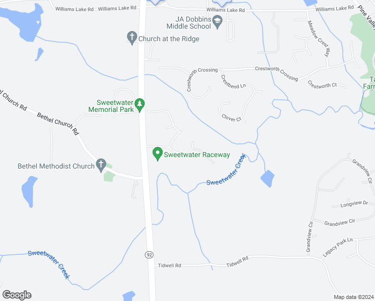 map of restaurants, bars, coffee shops, grocery stores, and more near 253 Ritchfield Drive in Powder Springs