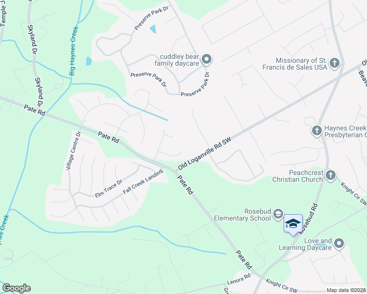 map of restaurants, bars, coffee shops, grocery stores, and more near 4010 Minnow Court in Loganville