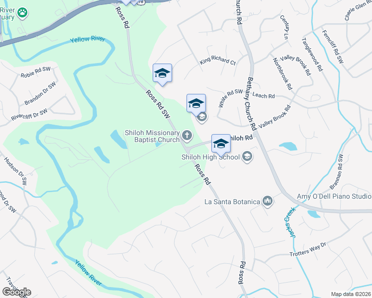 map of restaurants, bars, coffee shops, grocery stores, and more near 2495 Ross Road in Snellville