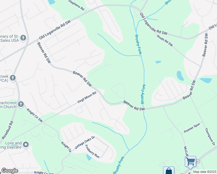map of restaurants, bars, coffee shops, grocery stores, and more near 4332 Beaverton Circle in Loganville