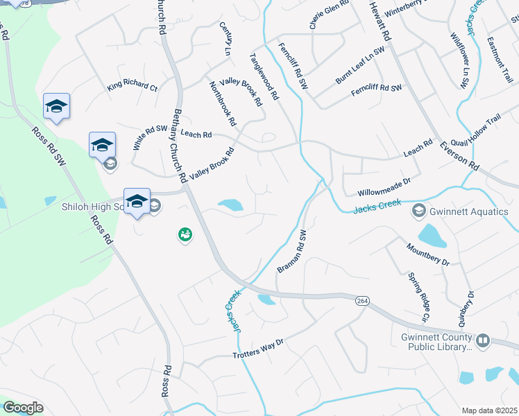 map of restaurants, bars, coffee shops, grocery stores, and more near 2650 Wendell Creek Lane in Snellville
