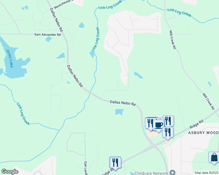 map of restaurants, bars, coffee shops, grocery stores, and more near 57 Glenn Eagles Way in Hiram