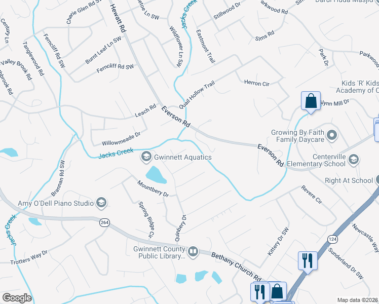 map of restaurants, bars, coffee shops, grocery stores, and more near 3776 Etna Drive in Snellville