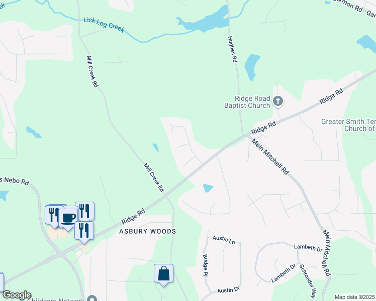 map of restaurants, bars, coffee shops, grocery stores, and more near 95 Summerlyn Drive in Hiram