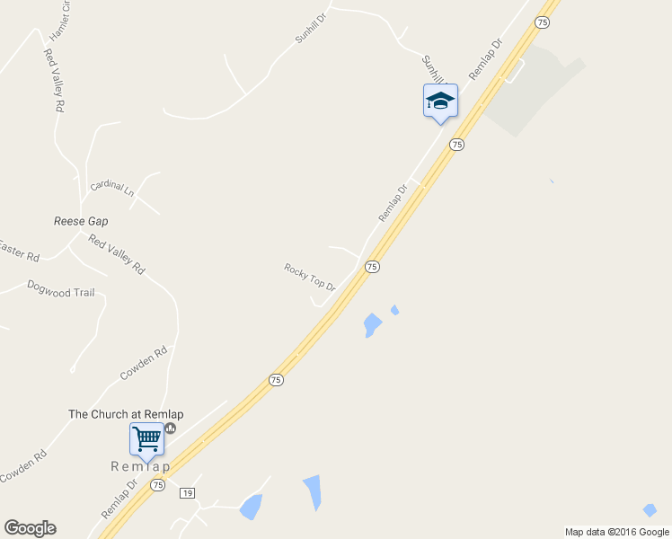 map of restaurants, bars, coffee shops, grocery stores, and more near 17789 Remlap Drive in Remlap