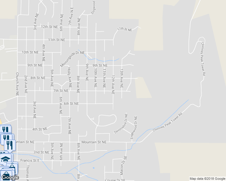 map of restaurants, bars, coffee shops, grocery stores, and more near 686 12th Avenue Northeast in Jacksonville