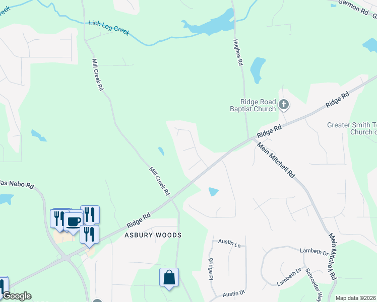 map of restaurants, bars, coffee shops, grocery stores, and more near 135 Summerlyn Court in Hiram