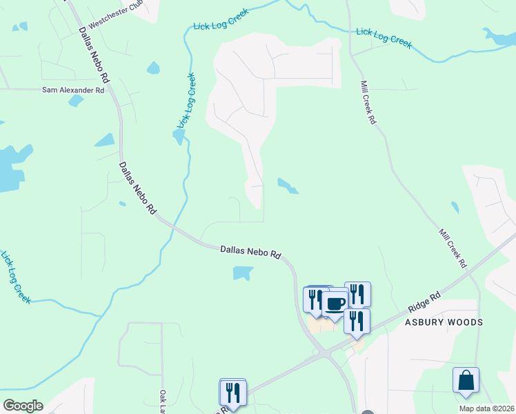 map of restaurants, bars, coffee shops, grocery stores, and more near 167 Glenn Eagles Way in Hiram