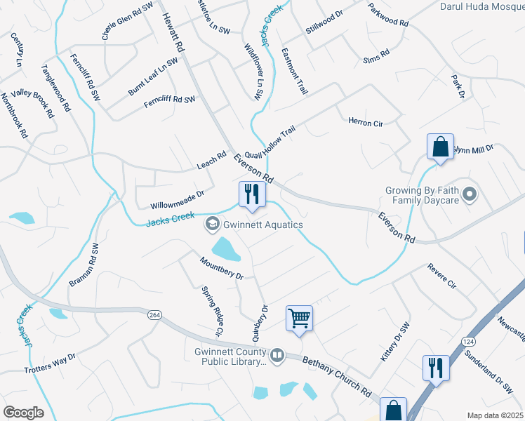 map of restaurants, bars, coffee shops, grocery stores, and more near 3787 Etna Drive in Snellville