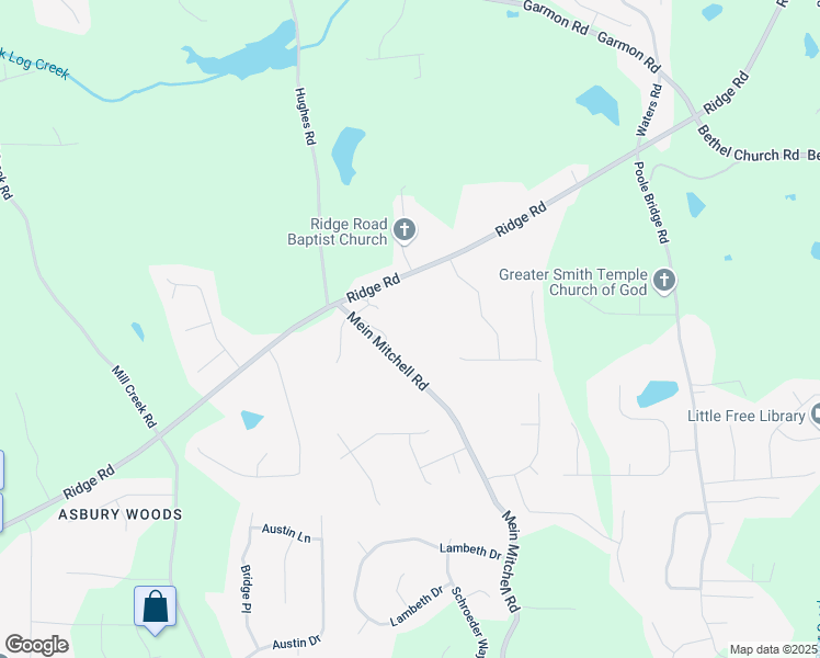 map of restaurants, bars, coffee shops, grocery stores, and more near 5914 Ridge Road in Hiram