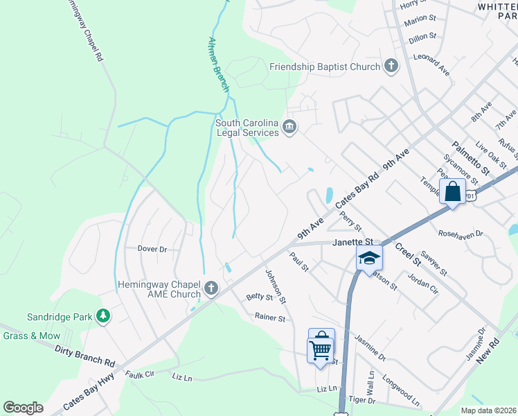 map of restaurants, bars, coffee shops, grocery stores, and more near 3464 Holly Loop in Conway