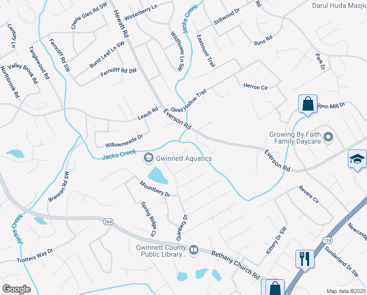 map of restaurants, bars, coffee shops, grocery stores, and more near 3787 Etna Drive in Snellville