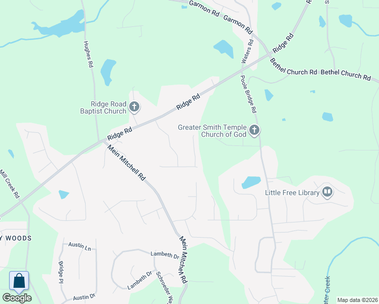 map of restaurants, bars, coffee shops, grocery stores, and more near 267 Richards Way in Hiram