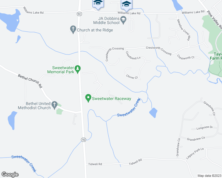 map of restaurants, bars, coffee shops, grocery stores, and more near 306 Ritchfield Drive in Powder Springs