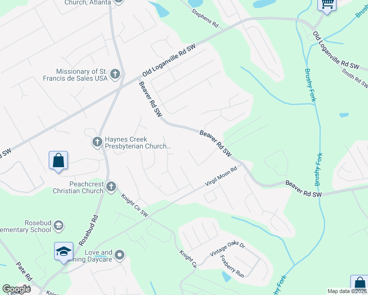 map of restaurants, bars, coffee shops, grocery stores, and more near 1555 Twin Manor Drive in Loganville