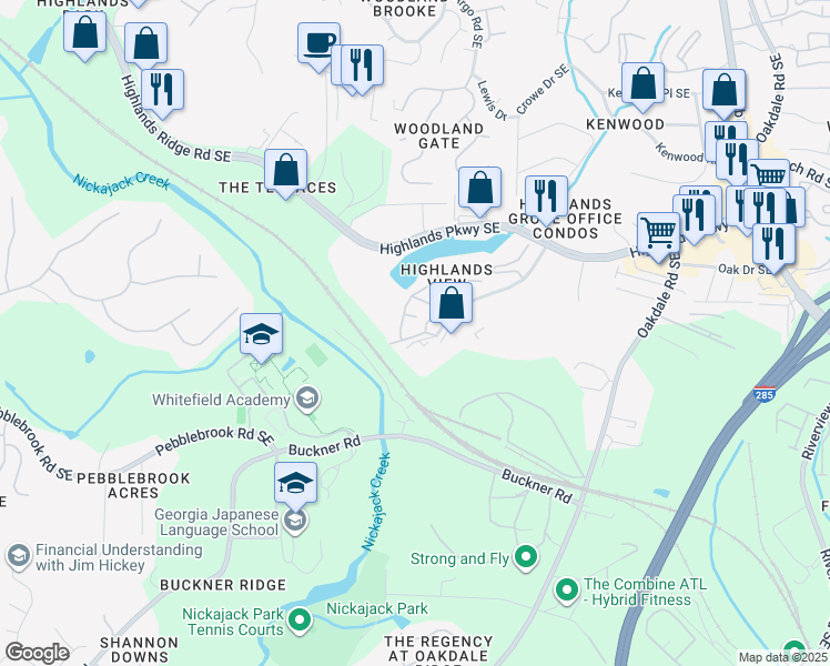 map of restaurants, bars, coffee shops, grocery stores, and more near 118 Stuart Castle Way Southeast in Smyrna
