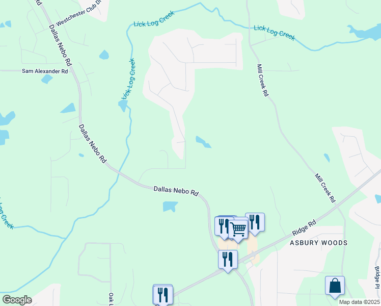map of restaurants, bars, coffee shops, grocery stores, and more near 184 Glenn Eagles Way in Hiram