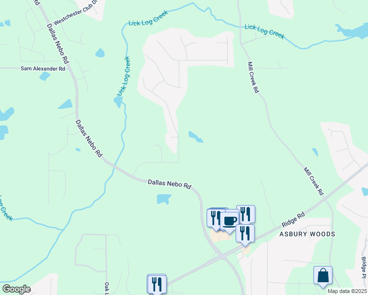 map of restaurants, bars, coffee shops, grocery stores, and more near 184 Glenn Eagles Way in Hiram
