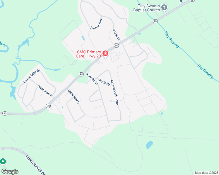 map of restaurants, bars, coffee shops, grocery stores, and more near 188 Astoria Park Loop in Conway