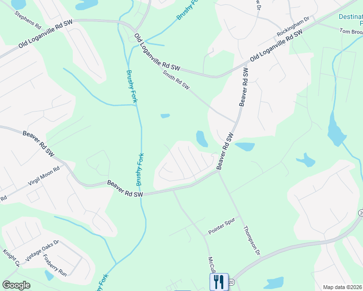 map of restaurants, bars, coffee shops, grocery stores, and more near 4332 Beaver Tree Street in Loganville