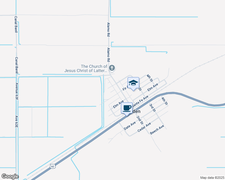 map of restaurants, bars, coffee shops, grocery stores, and more near 70783-70859 Fir Avenue in Wenden