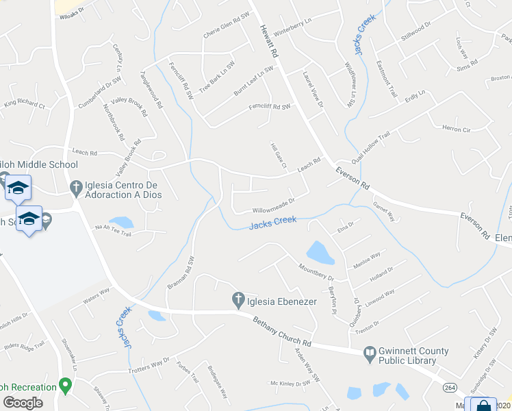 map of restaurants, bars, coffee shops, grocery stores, and more near 3915 Willowmeade Drive in Snellville