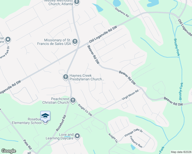 map of restaurants, bars, coffee shops, grocery stores, and more near 1520 Julianna Drive in Loganville