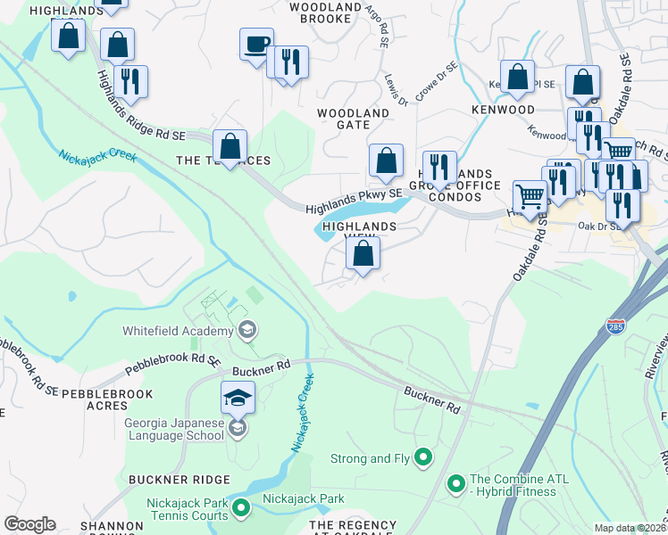 map of restaurants, bars, coffee shops, grocery stores, and more near 212 Macleans Cross Lane Southeast in Smyrna