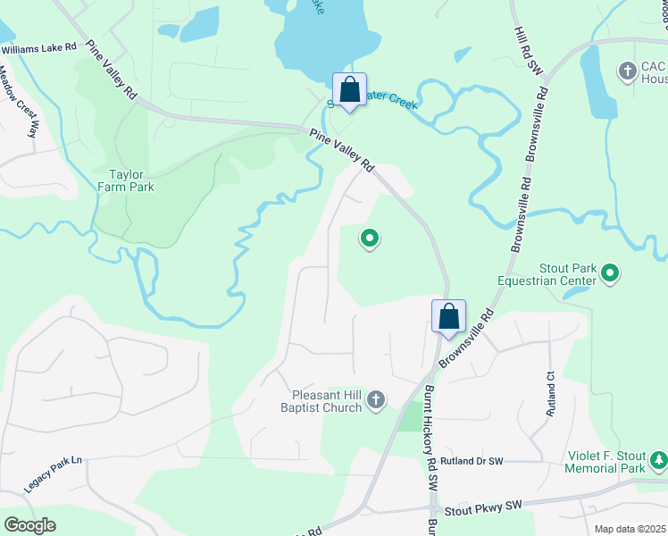 map of restaurants, bars, coffee shops, grocery stores, and more near 325 Winter Park Lane in Powder Springs