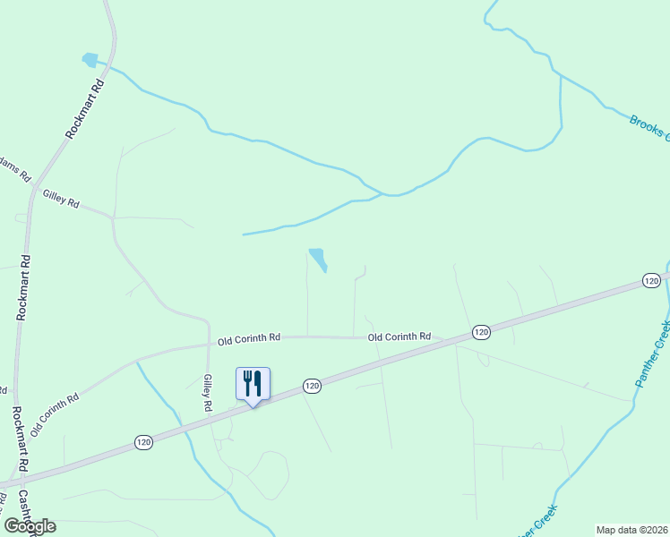 map of restaurants, bars, coffee shops, grocery stores, and more near 112 Brannon Road in Buchanan