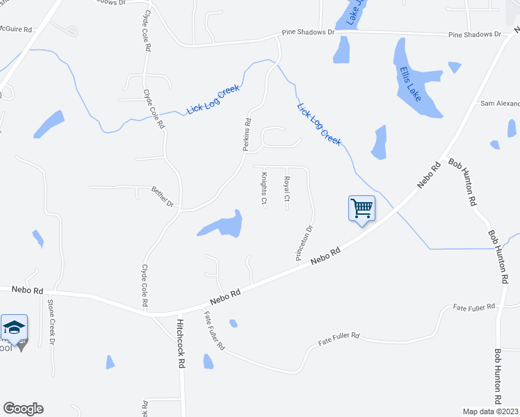 map of restaurants, bars, coffee shops, grocery stores, and more near 152 Knights Court in Dallas