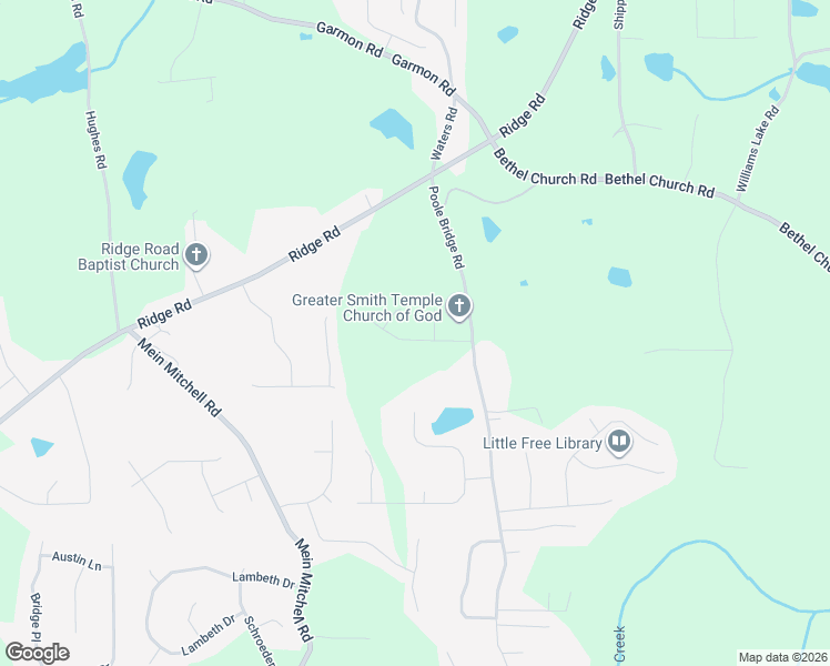 map of restaurants, bars, coffee shops, grocery stores, and more near 97 Poole Bridge Drive in Hiram