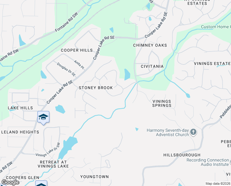 map of restaurants, bars, coffee shops, grocery stores, and more near 5108 Stoneywood Circle Southeast in Mableton