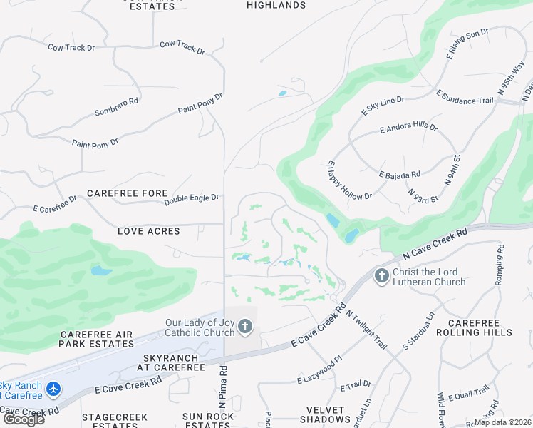 map of restaurants, bars, coffee shops, grocery stores, and more near 37080 North Cave Creek Road in Scottsdale