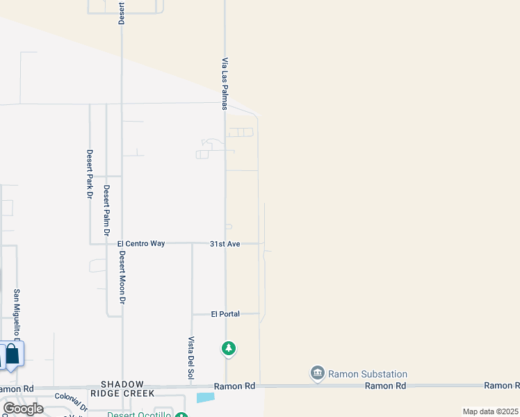 map of restaurants, bars, coffee shops, grocery stores, and more near Vista De Oro in Thousand Palms